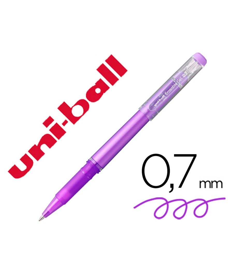 Rotulador uni-ball roller uf-222 tinta gel borrable 0,7 mm violeta PACK 12 UNIDADES - Imagen 2