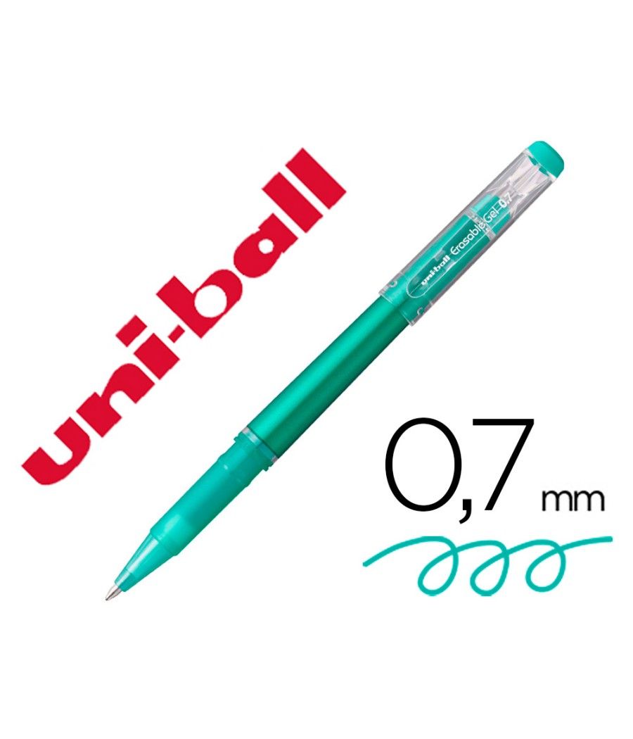 Rotulador uni-ball roller uf-222 tinta gel borrable 0,7 mm verde PACK 12 UNIDADES - Imagen 2