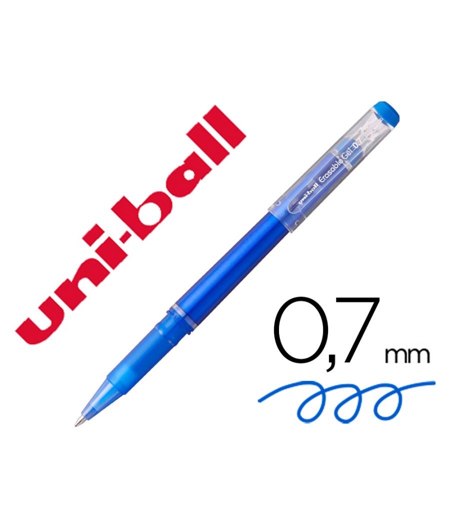Rotulador uni-ball roller uf-222 tinta gel borrable 0,7 mm azul PACK 12 UNIDADES - Imagen 2