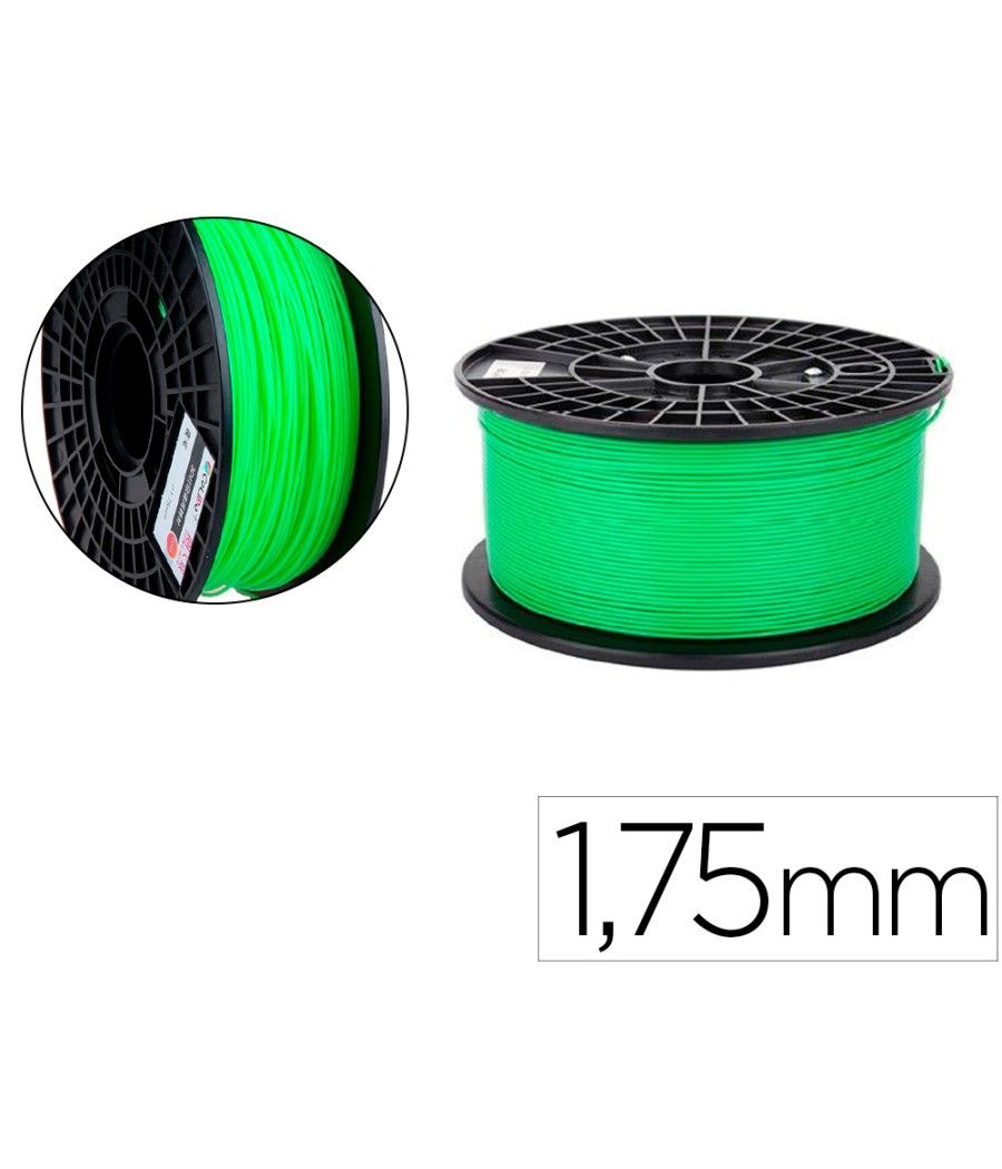 Filamento 3d colido pla luminoso 1,75 mm 1 kg verde - Imagen 2