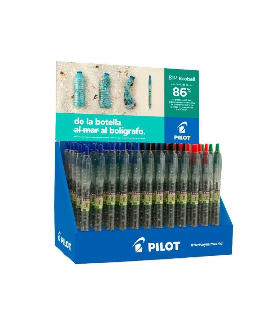 Bolígrafo pilot ecoball plástico reciclado expositor de 60 unidades colores surtidos + 10 bolígrafos - Imagen 3