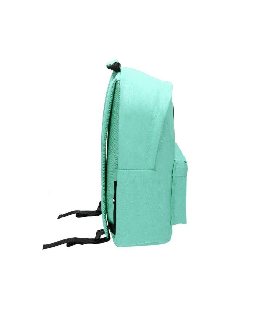 Cartera antartik mochila con asa y bolsillos con cremallera color verde menta 310x160x410 mm - Imagen 5