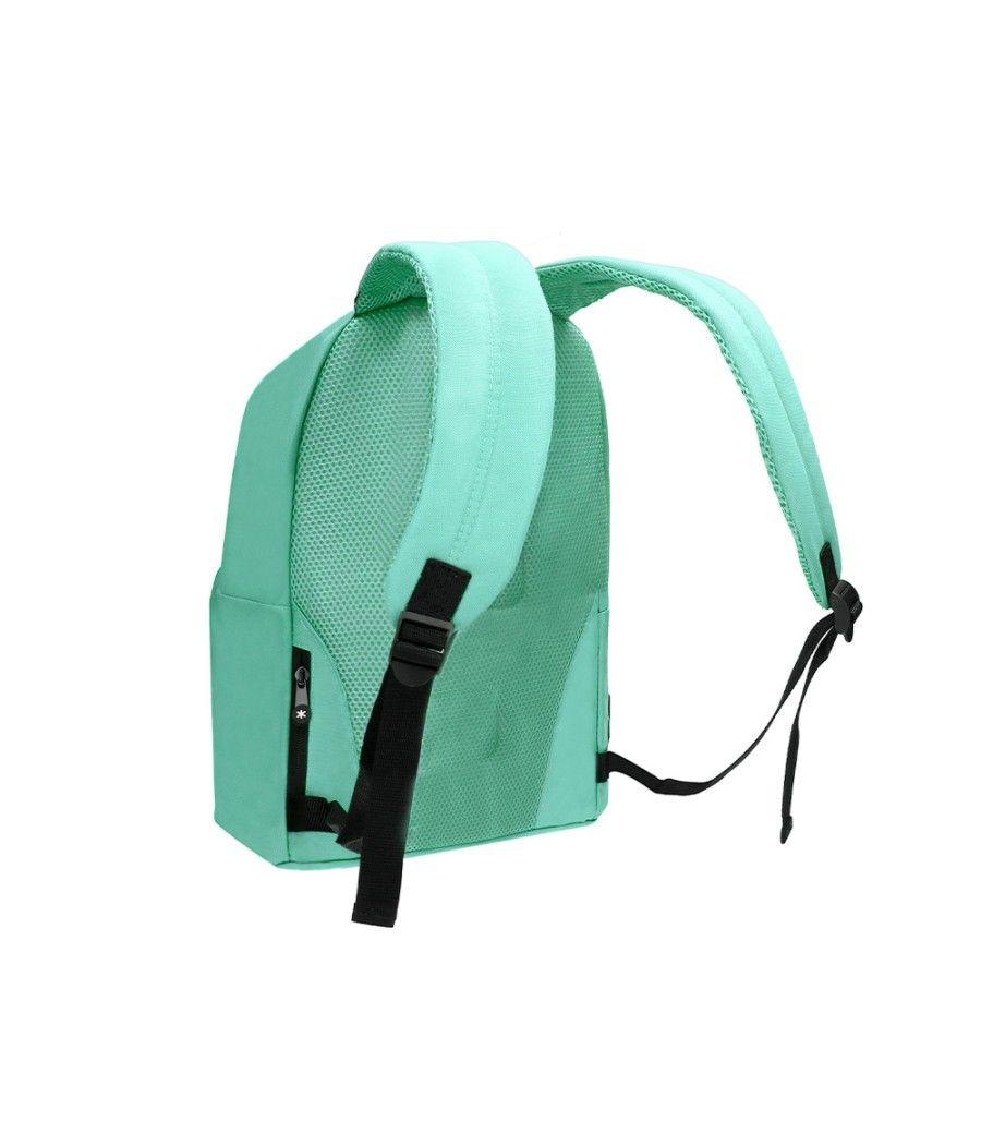 Cartera antartik mochila con asa y bolsillos con cremallera color verde menta 310x160x410 mm - Imagen 8