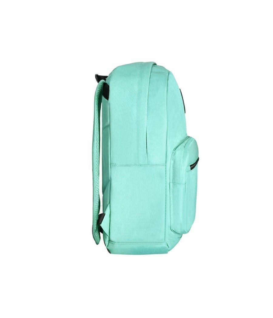 Cartera antartik mochila con asa y bolsillo frontal concremallera color verde menta 320x140x430 mm - Imagen 5