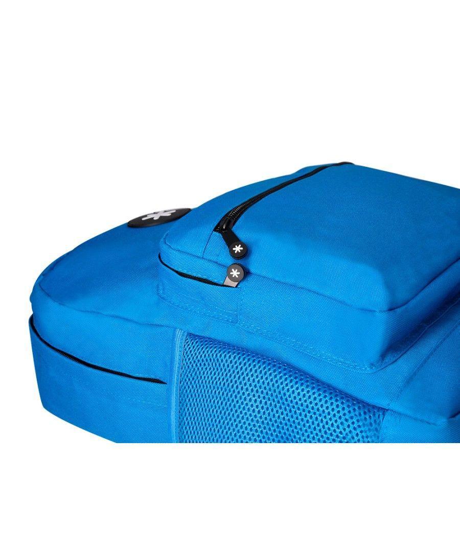 Cartera antartik mochila con asa y bolsillo frontal concremallera color azul 320x140x430 mm - Imagen 9