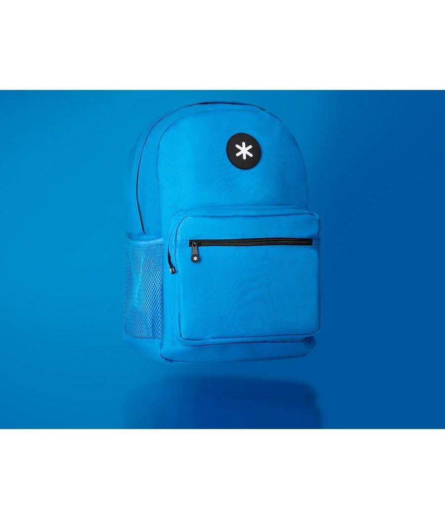 Cartera antartik mochila con asa y bolsillo frontal concremallera color azul 320x140x430 mm - Imagen 10