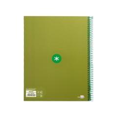 Cuaderno espiral liderpapel a4 micro antartik tapa forrada80h 90 gr horizontal 1 banda 4 taladros color verde - Imagen 4