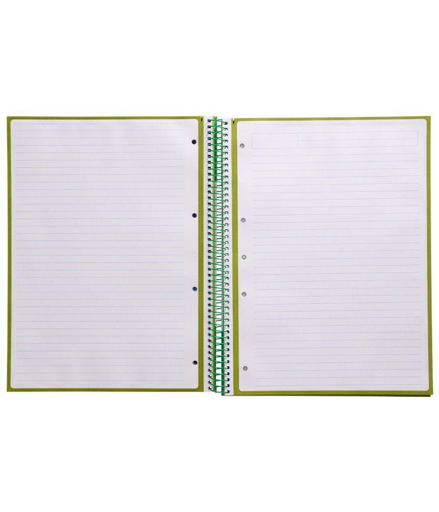 Cuaderno espiral liderpapel a4 micro antartik tapa forrada80h 90 gr horizontal 1 banda 4 taladros color verde - Imagen 6