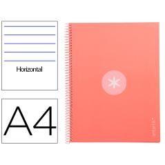 Cuaderno espiral liderpapel a4 micro antartik tapa forrada80h 90 gr horizontal 1 banda 4 taladros color rosa claro - Imagen 2