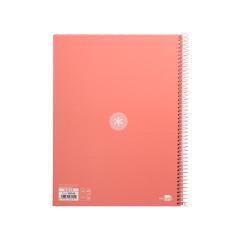 Cuaderno espiral liderpapel a4 micro antartik tapa forrada80h 90 gr horizontal 1 banda 4 taladros color rosa claro - Imagen 4