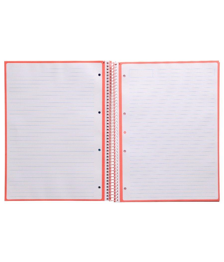 Cuaderno espiral liderpapel a4 micro antartik tapa forrada80h 90 gr horizontal 1 banda 4 taladros color rosa claro - Imagen 6