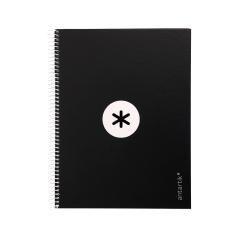 Cuaderno espiral liderpapel a4 micro antartik tapa forrada80h 90 gr horizontal 1 banda 4 taladros color negro - Imagen 3