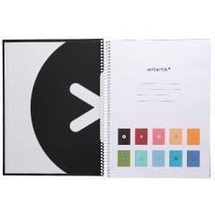 Cuaderno espiral liderpapel a4 micro antartik tapa forrada80h 90 gr horizontal 1 banda 4 taladros color negro - Imagen 5