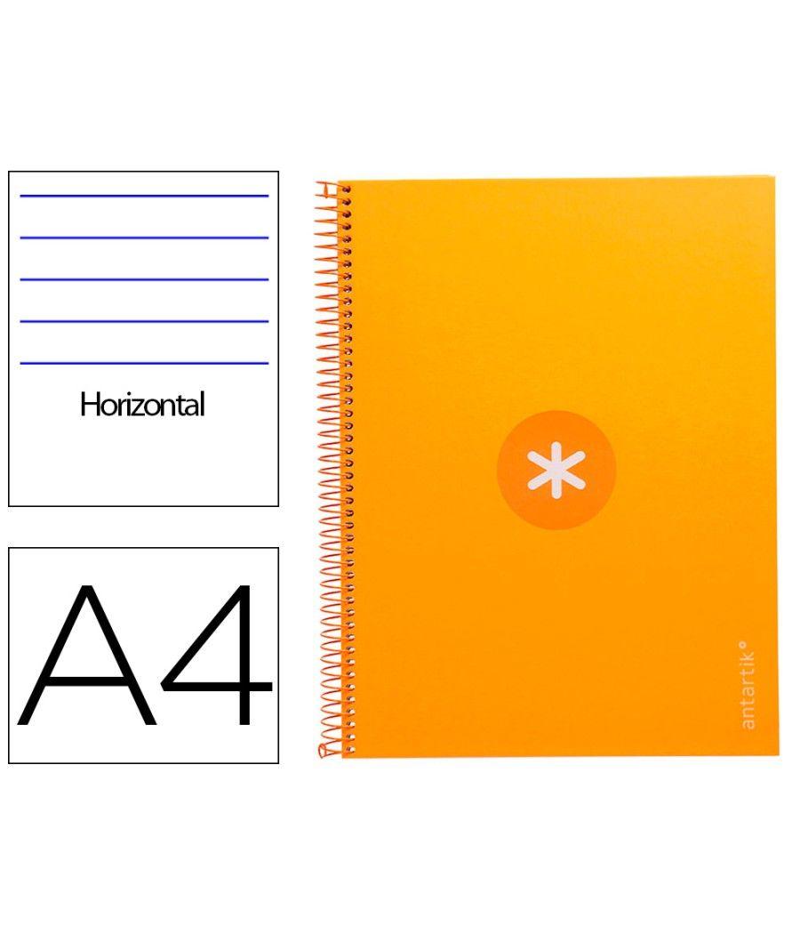 Cuaderno espiral liderpapel a4 micro antartik tapa forrada80h 90 gr horizontal 1 banda 4 taladros color mostaza - Imagen 2