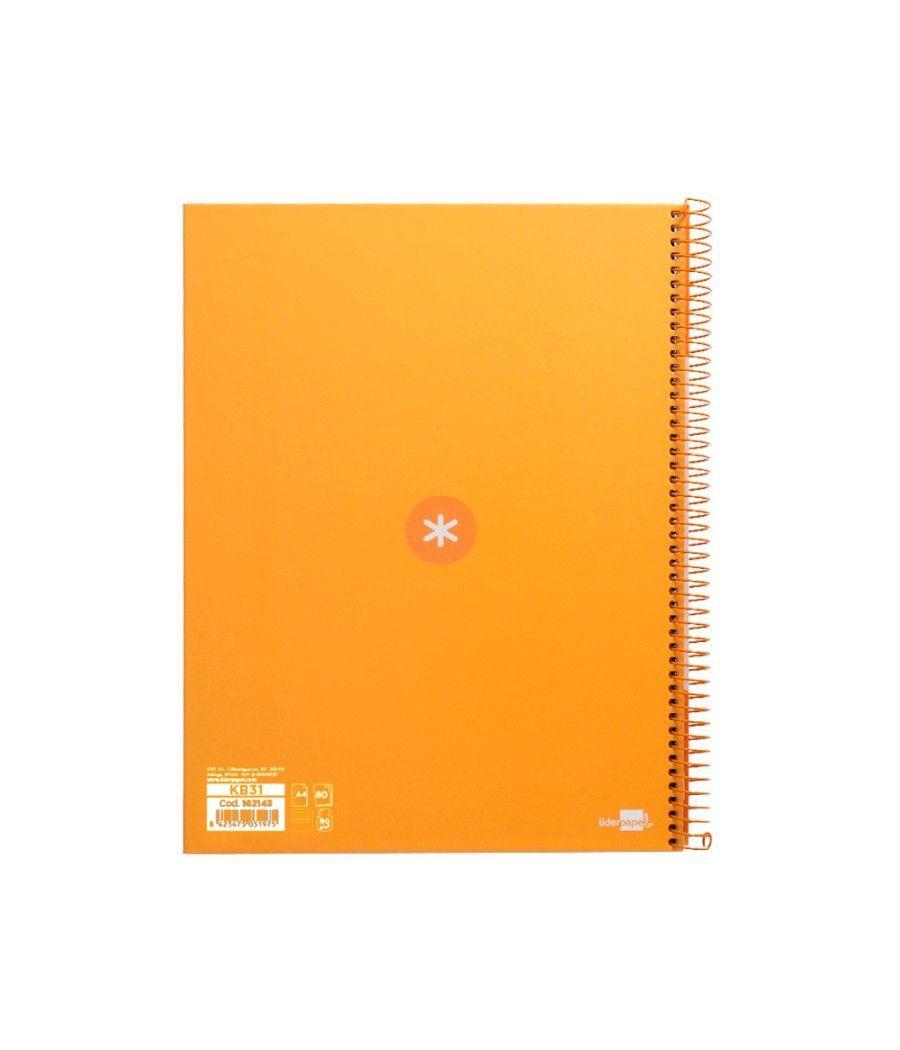 Cuaderno espiral liderpapel a4 micro antartik tapa forrada80h 90 gr horizontal 1 banda 4 taladros color mostaza - Imagen 4