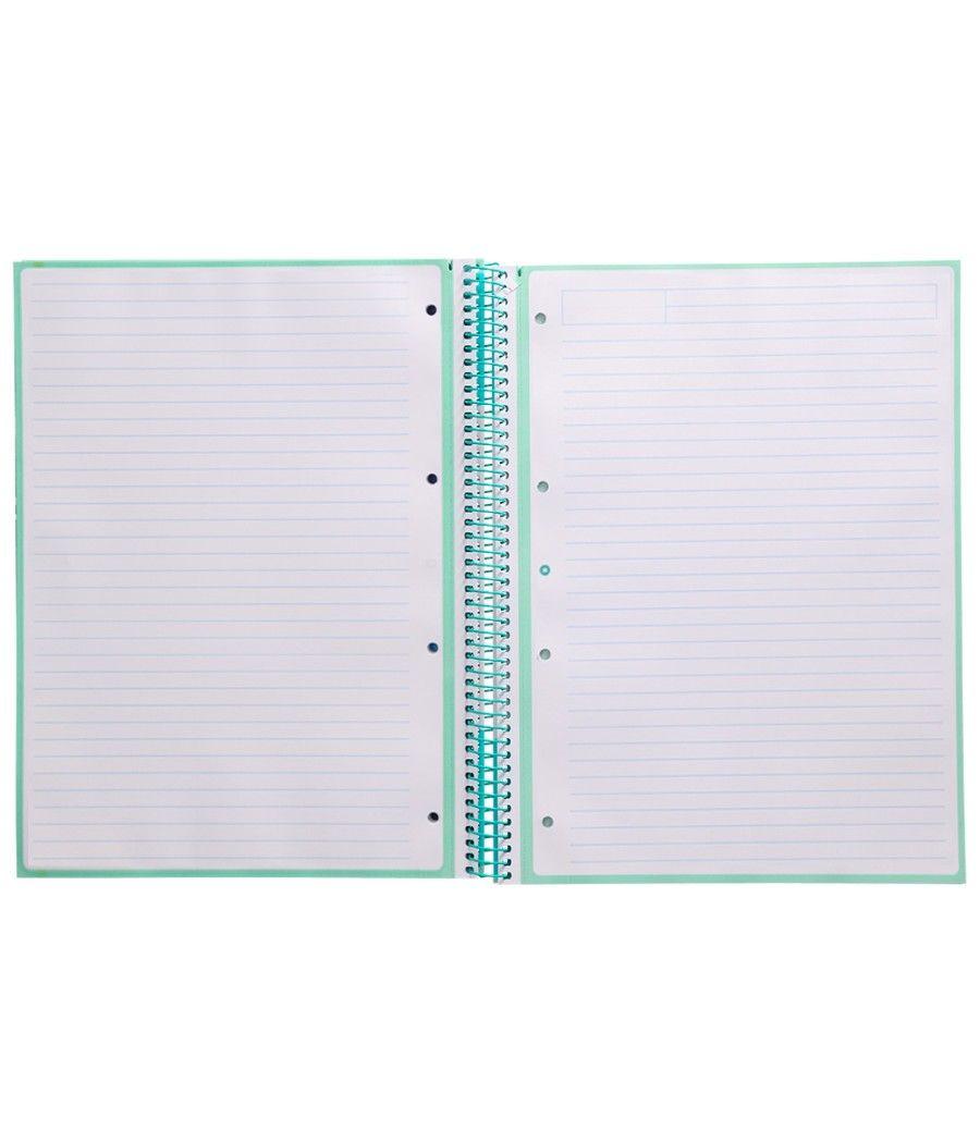 Cuaderno espiral liderpapel a4 micro antartik tapa forrada80h 90 gr horizontal 1 banda 4 taladros color menta - Imagen 6