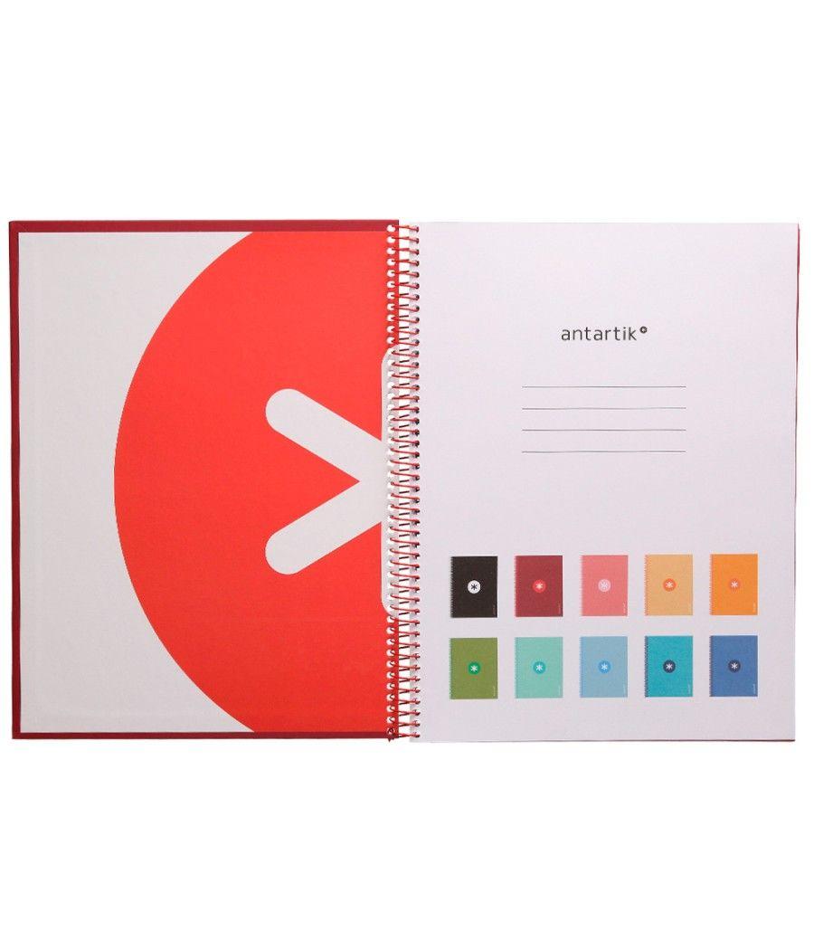 Cuaderno espiral liderpapel a4 micro antartik tapa forrada80h 90 gr horizontal 1 banda 4 taladros color frambuesa - Imagen 5