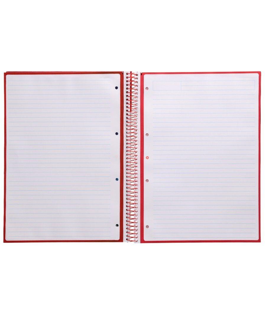 Cuaderno espiral liderpapel a4 micro antartik tapa forrada80h 90 gr horizontal 1 banda 4 taladros color frambuesa - Imagen 6