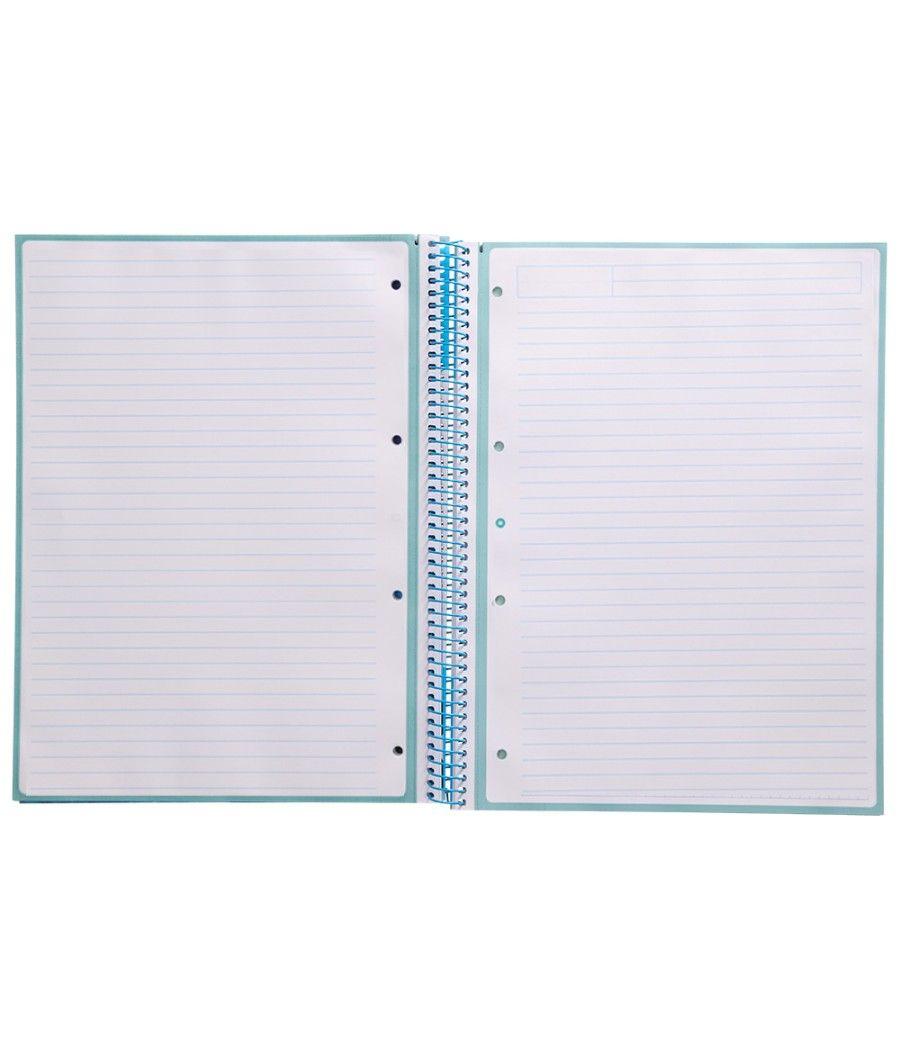 Cuaderno espiral liderpapel a4 micro antartik tapa forrada80h 90 gr horizontal 1 banda 4 taladros color celeste - Imagen 6