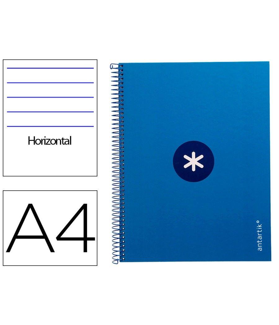 Cuaderno espiral liderpapel a4 micro antartik tapa forrada80h 90 gr horizontal 1 banda 4 taladros color azul oscuro - Imagen 2