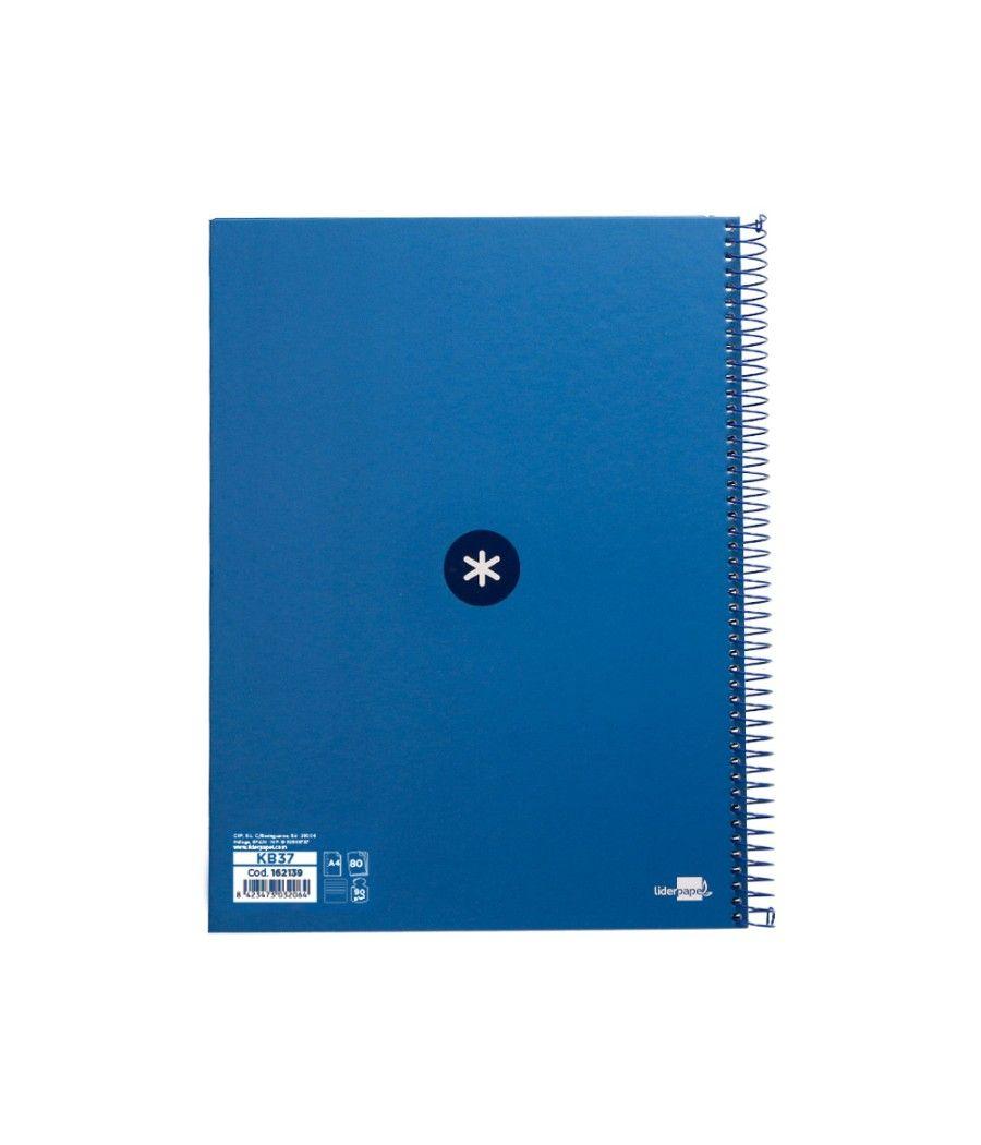 Cuaderno espiral liderpapel a4 micro antartik tapa forrada80h 90 gr horizontal 1 banda 4 taladros color azul oscuro - Imagen 4