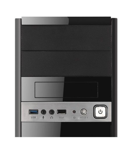 Caja microatx unykach uk-6011 u3 negra - fa 500w - usb 3.0 y usb 2.0, audio y microfono frontal - color negro - 395x170x365 mm