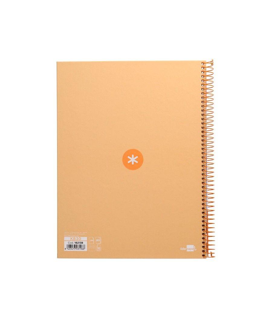 Cuaderno espiral liderpapel a4 micro antartik tapa forrada80h 90 gr horizontal 1 banda 4 taladros color amarillo clar - Imagen 4