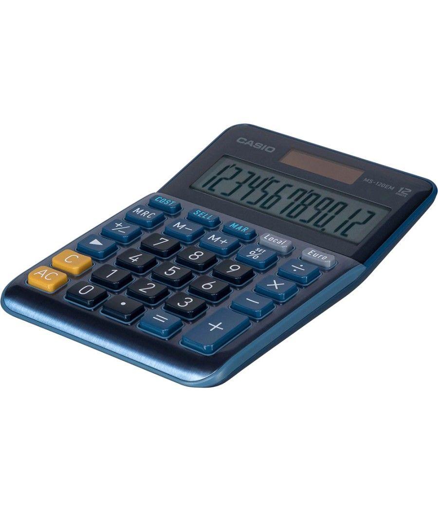 Calculadora casio ms-120em sobremesa 12 dígitos tx +/- tecla doble cero color azul - Imagen 4