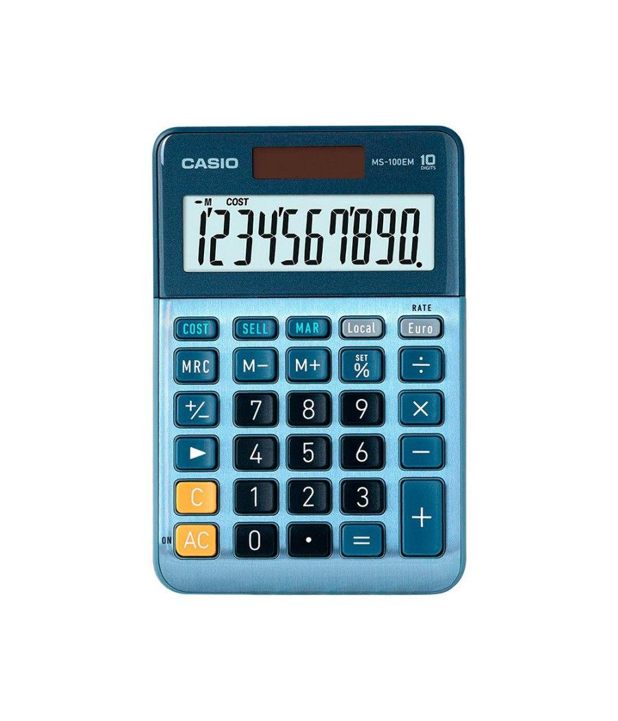 Calculadora casio ms-100em sobremesa 10 dígitos tx +/- tecla doble cero color azul - Imagen 3