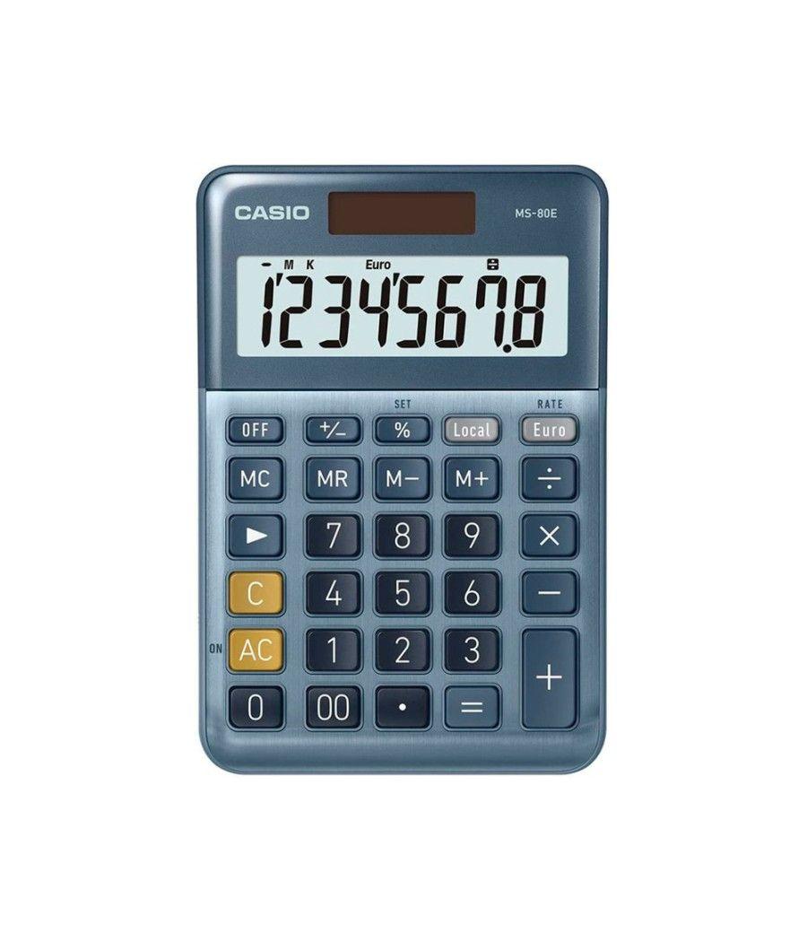 Calculadora casio ms-80e sobremesa 8 dígitos tx +/- tecla doble cero color azul - Imagen 3