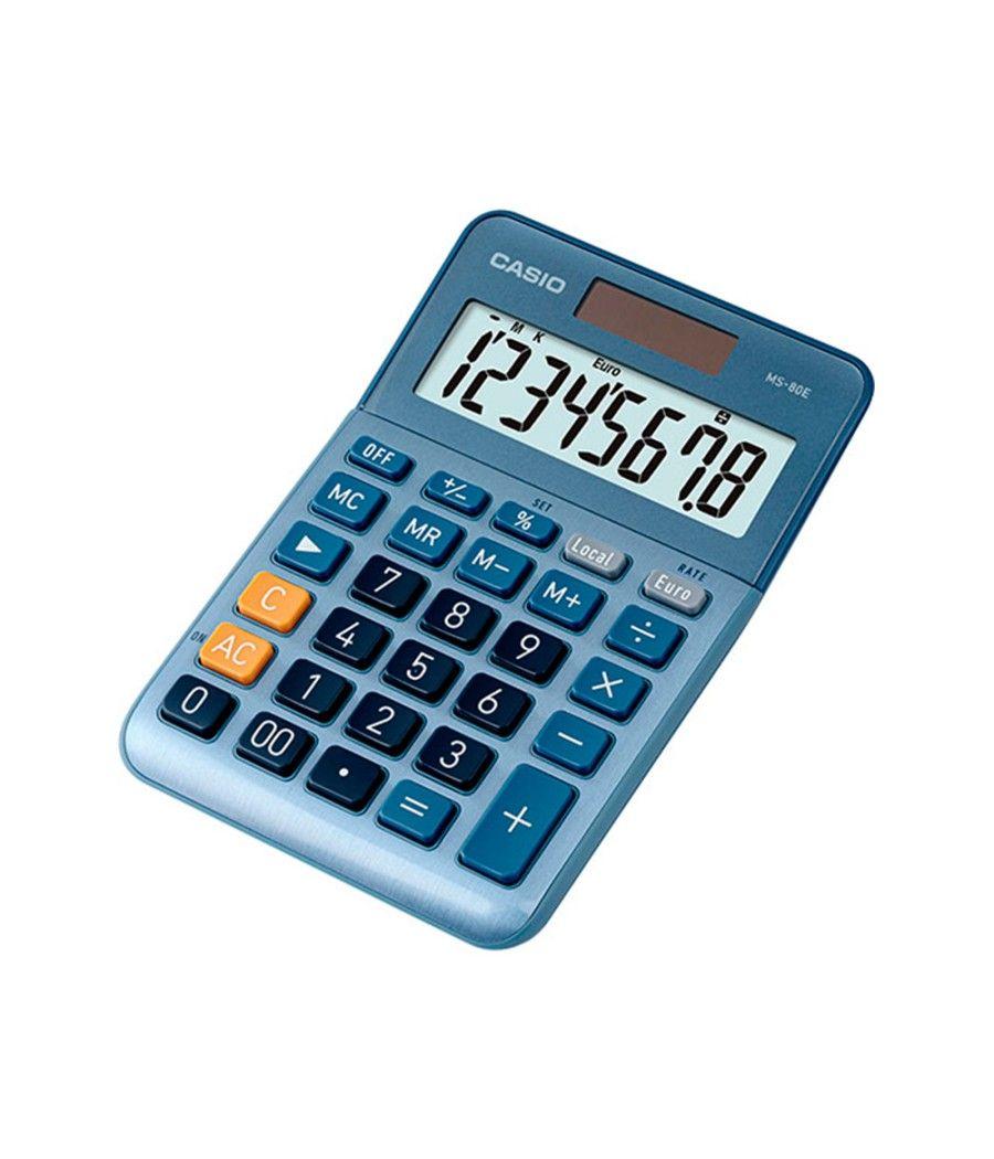 Calculadora casio ms-80e sobremesa 8 dígitos tx +/- tecla doble cero color azul - Imagen 4