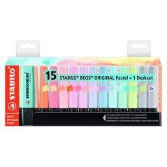 Rotulador stabilo boss fluorescente 70 pastel deskset estuche de 15 unidades colores surtidos - Imagen 3
