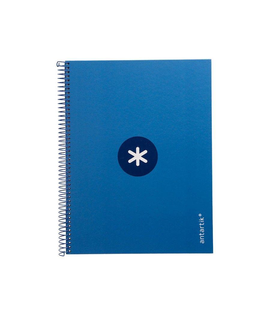 Cuaderno espiral liderpapel a4 micro antartik tapa forrada 80h 90 gr cuadro 5mm 1 banda 4 taladros azul oscuro - Imagen 3