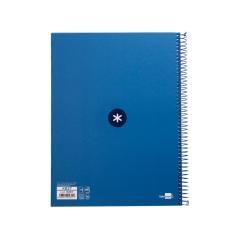 Cuaderno espiral liderpapel a4 micro antartik tapa forrada 80h 90 gr cuadro 5mm 1 banda 4 taladros azul oscuro - Imagen 4