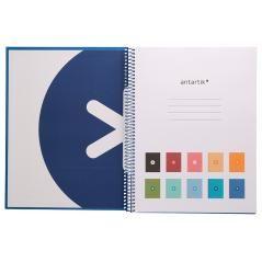 Cuaderno espiral liderpapel a4 micro antartik tapa forrada 80h 90 gr cuadro 5mm 1 banda 4 taladros azul oscuro - Imagen 5