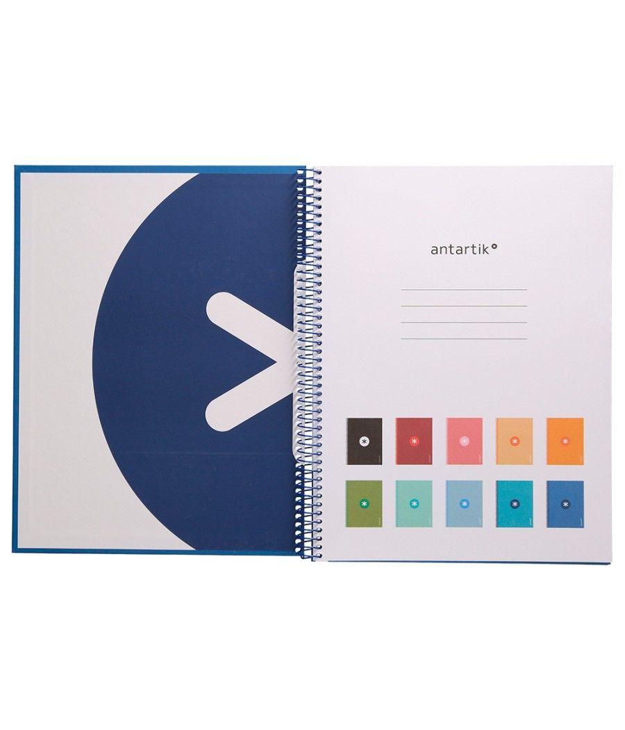 Cuaderno espiral liderpapel a4 micro antartik tapa forrada 80h 90 gr cuadro 5mm 1 banda 4 taladros azul oscuro - Imagen 5