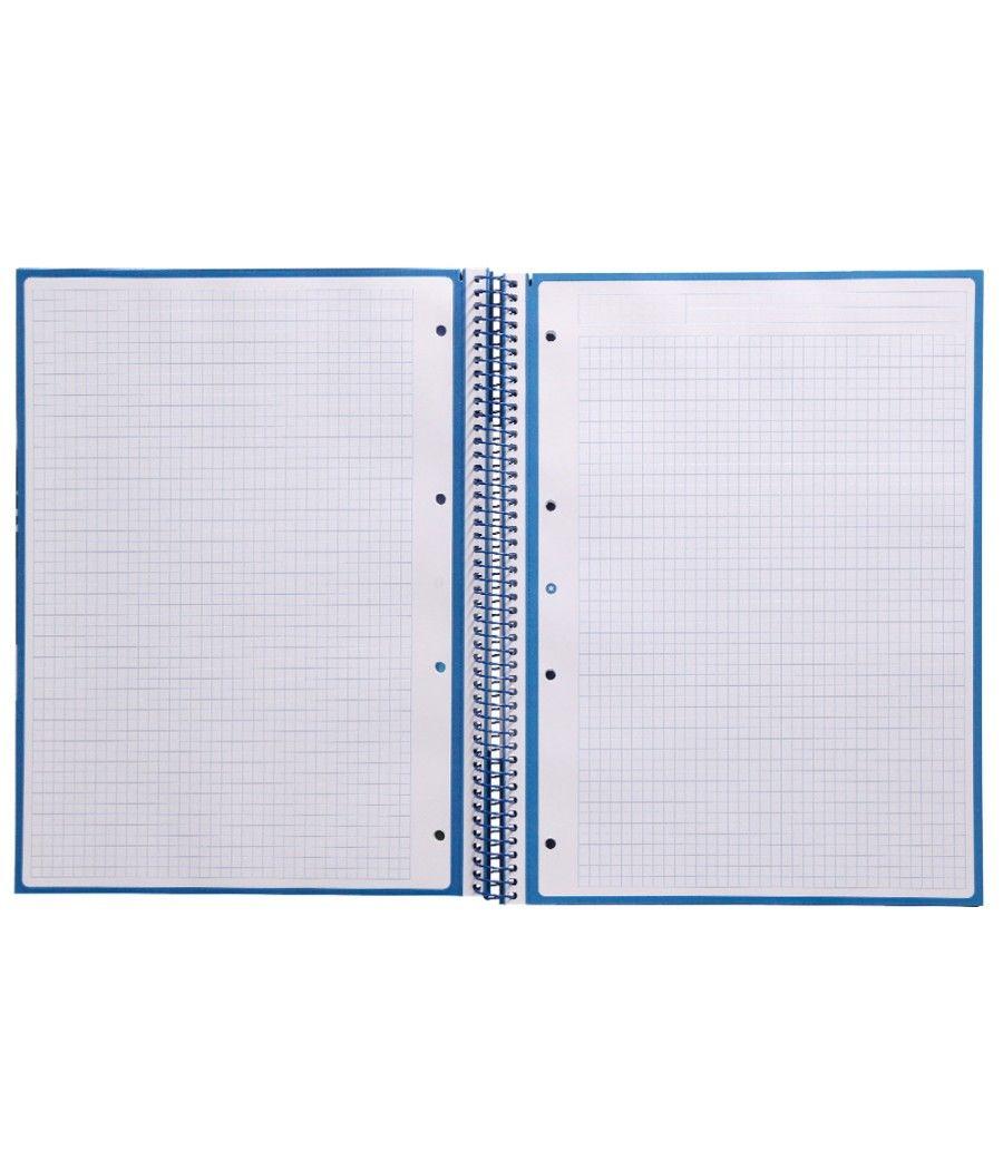 Cuaderno espiral liderpapel a4 micro antartik tapa forrada 80h 90 gr cuadro 5mm 1 banda 4 taladros azul oscuro - Imagen 6