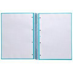 Cuaderno espiral liderpapel a4 micro antartik tapa forrada 80h 90 gr cuadro 5mm 1 banda 4 taladros turquesa - Imagen 6