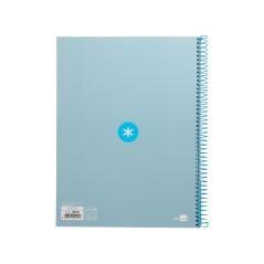 Cuaderno espiral liderpapel a4 micro antartik tapa forrada 80h 90 gr cuadro 5mm 1 banda 4 taladros celeste - Imagen 4