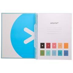 Cuaderno espiral liderpapel a4 micro antartik tapa forrada 80h 90 gr cuadro 5mm 1 banda 4 taladros celeste - Imagen 5