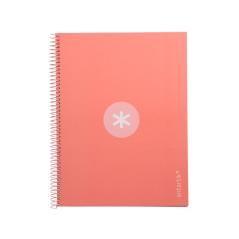 Cuaderno espiral liderpapel a4 micro antartik tapa forrada 80h 90 gr cuadro 5mm 1 banda 4 taladros rosa claro - Imagen 3