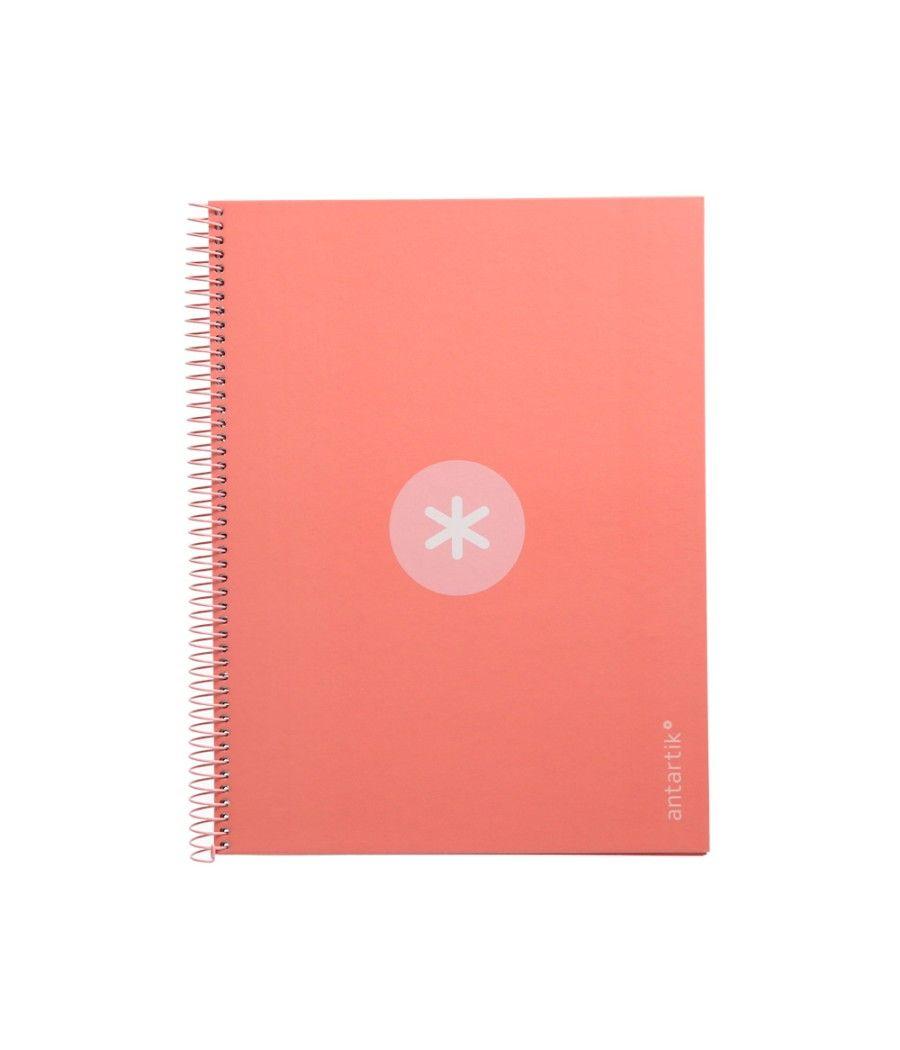 Cuaderno espiral liderpapel a4 micro antartik tapa forrada 80h 90 gr cuadro 5mm 1 banda 4 taladros rosa claro - Imagen 3