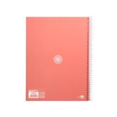 Cuaderno espiral liderpapel a4 micro antartik tapa forrada 80h 90 gr cuadro 5mm 1 banda 4 taladros rosa claro - Imagen 4