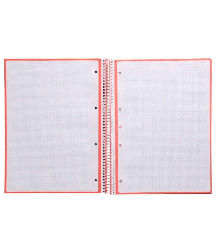 Cuaderno espiral liderpapel a4 micro antartik tapa forrada 80h 90 gr cuadro 5mm 1 banda 4 taladros rosa claro - Imagen 6