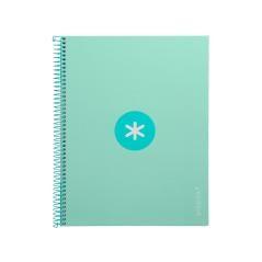 Cuaderno espiral liderpapel a4 micro antartik tapa forrada 80h 90 gr cuadro 5mm 1 banda 4 taladros menta - Imagen 3