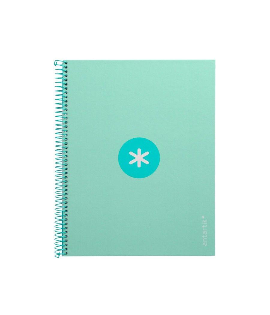 Cuaderno espiral liderpapel a4 micro antartik tapa forrada 80h 90 gr cuadro 5mm 1 banda 4 taladros menta - Imagen 3