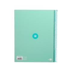 Cuaderno espiral liderpapel a4 micro antartik tapa forrada 80h 90 gr cuadro 5mm 1 banda 4 taladros menta - Imagen 4