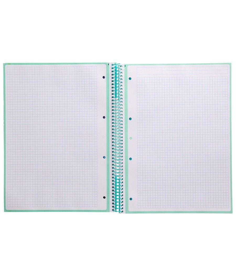 Cuaderno espiral liderpapel a4 micro antartik tapa forrada 80h 90 gr cuadro 5mm 1 banda 4 taladros menta - Imagen 6