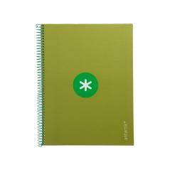 Cuaderno espiral liderpapel a4 micro antartik tapa forrada 80h 90 gr cuadro 5mm 1 banda 4 taladros verde - Imagen 3