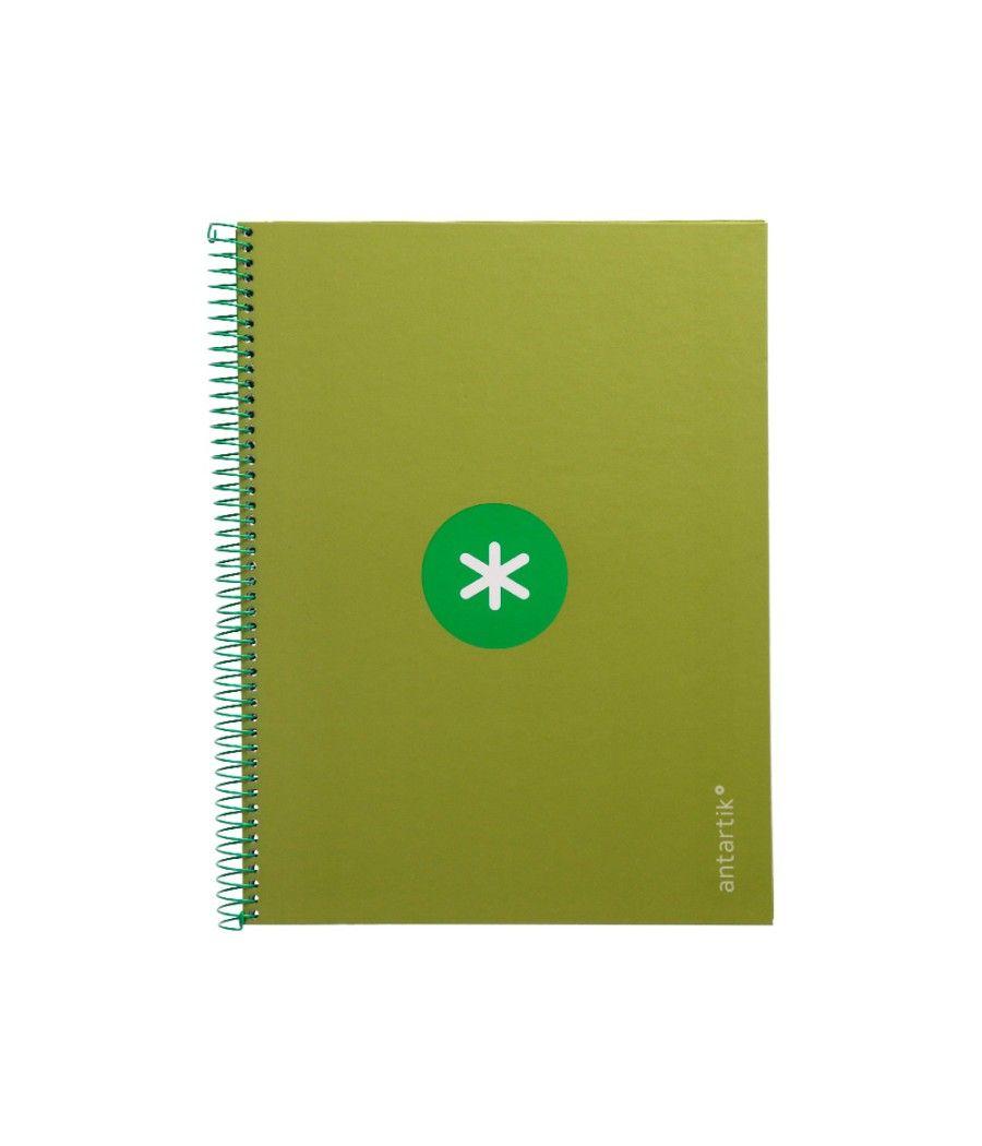 Cuaderno espiral liderpapel a4 micro antartik tapa forrada 80h 90 gr cuadro 5mm 1 banda 4 taladros verde - Imagen 3